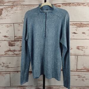Lululemon Metal Vent Tech 1/2 Zip Heathered Blue Size Large
